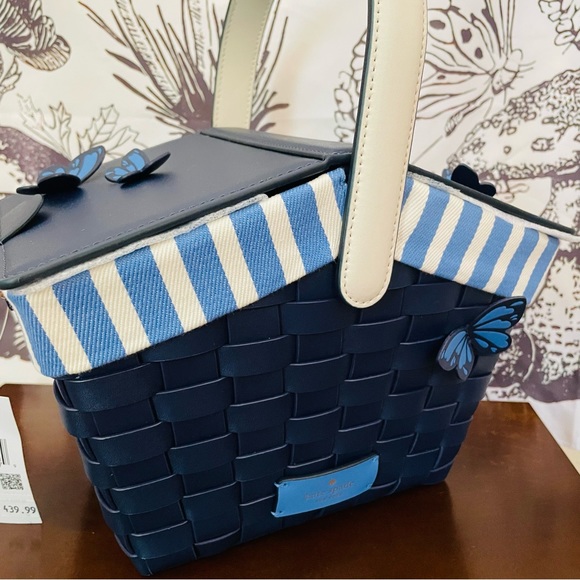 • NWT KATE SPADE PICNIC 3D BASKET FLUTTER FLY BUTTERFLY BASKET BIFOLD WALLET SET - Picture 9 of 14